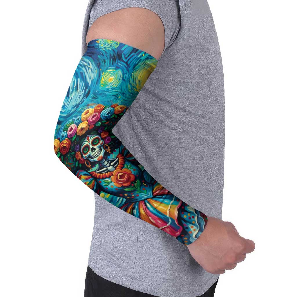 Día de los Muertos Arm Sleeves A Swirl of Colors and Souls - Wonder Print Shop