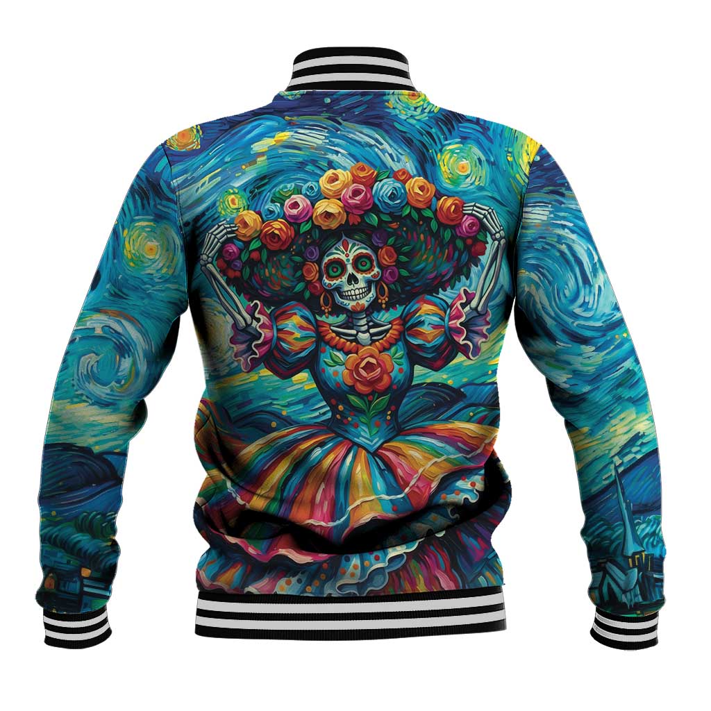 Día de los Muertos Baseball Jacket A Swirl of Colors and Souls - Wonder Print Shop