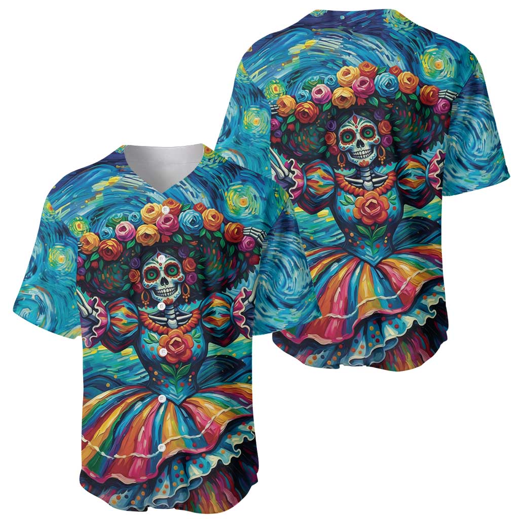 Día de los Muertos Baseball Jersey A Swirl of Colors and Souls - Wonder Print Shop