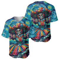 Día de los Muertos Baseball Jersey A Swirl of Colors and Souls - Wonder Print Shop