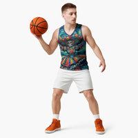 Día de los Muertos Basketball Jersey A Swirl of Colors and Souls - Wonder Print Shop