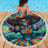 Día de los Muertos Beach Blanket A Swirl of Colors and Souls - Wonder Print Shop