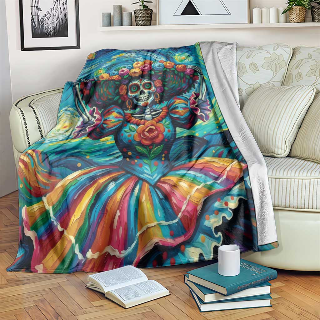 Día de los Muertos Blanket A Swirl of Colors and Souls - Wonder Print Shop