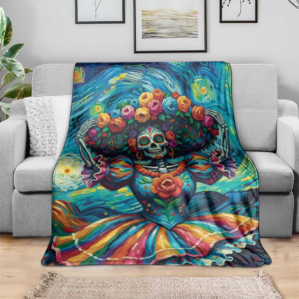 Día de los Muertos Blanket A Swirl of Colors and Souls - Wonder Print Shop