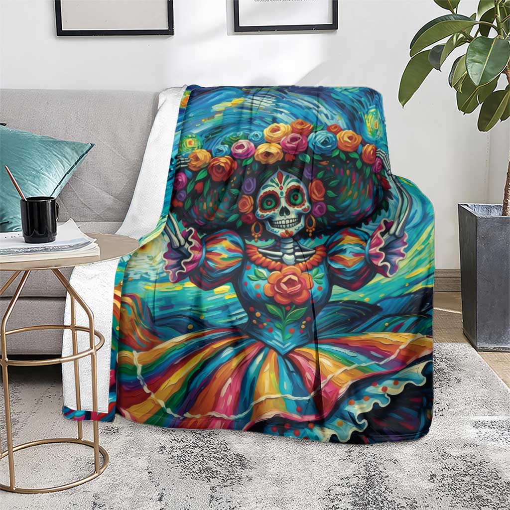 Día de los Muertos Blanket A Swirl of Colors and Souls - Wonder Print Shop
