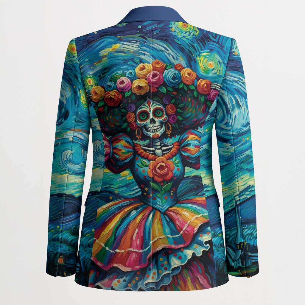 Día de los Muertos Blazer A Swirl of Colors and Souls - Wonder Print Shop