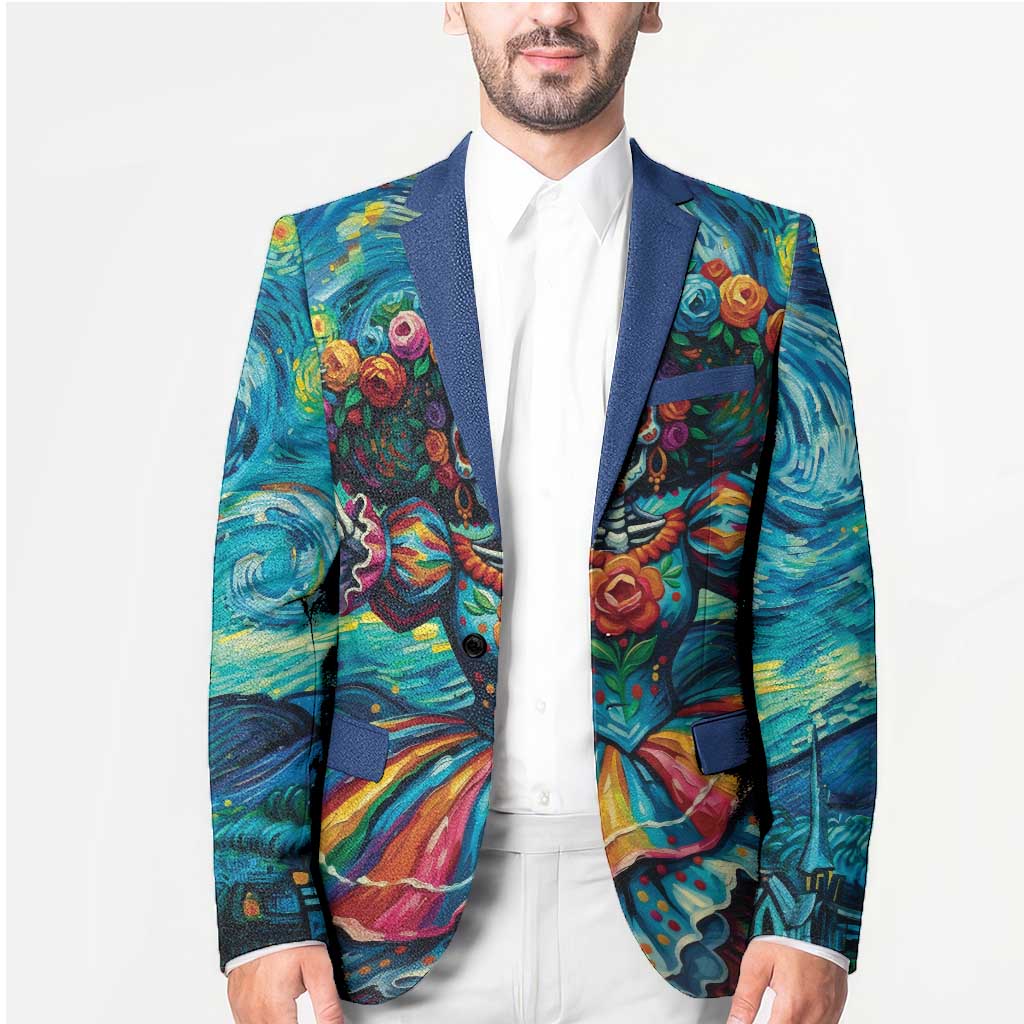 Día de los Muertos Blazer A Swirl of Colors and Souls - Wonder Print Shop