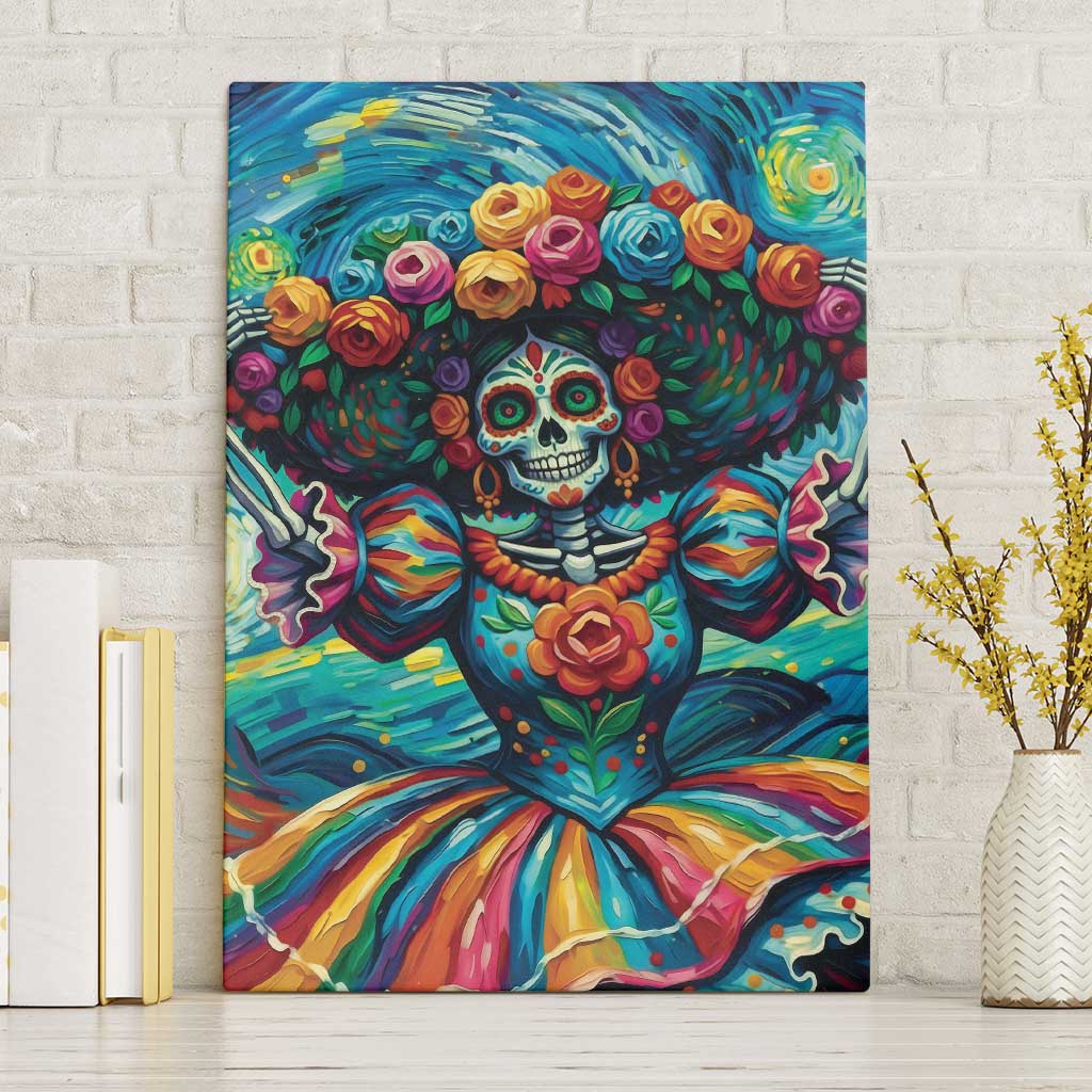 Día de los Muertos Canvas Wall Art A Swirl of Colors and Souls - Wonder Print Shop