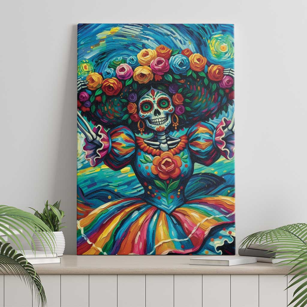 Día de los Muertos Canvas Wall Art A Swirl of Colors and Souls - Wonder Print Shop