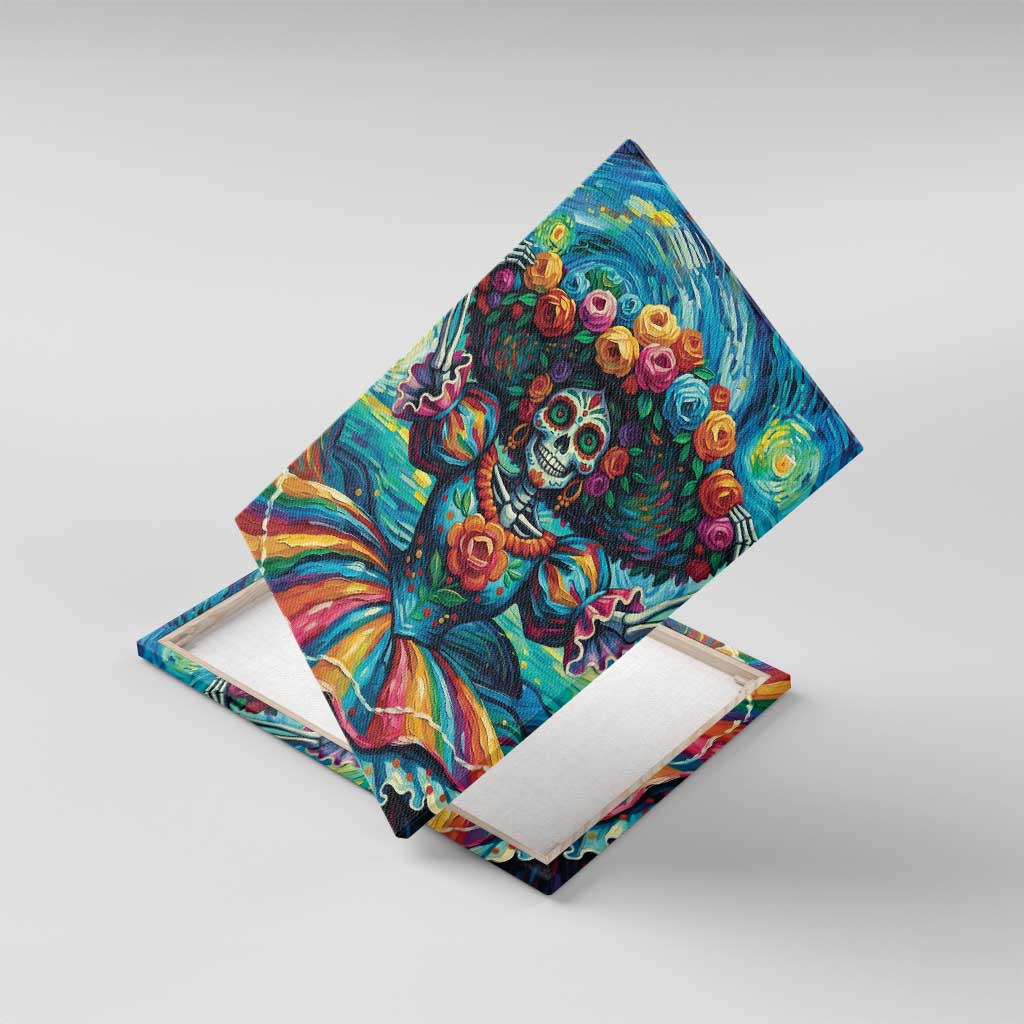 Día de los Muertos Canvas Wall Art A Swirl of Colors and Souls - Wonder Print Shop