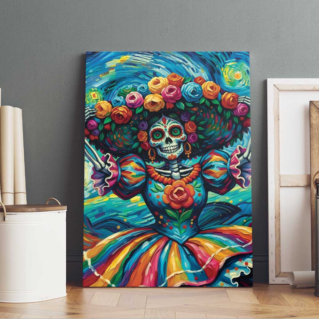 Día de los Muertos Canvas Wall Art A Swirl of Colors and Souls - Wonder Print Shop