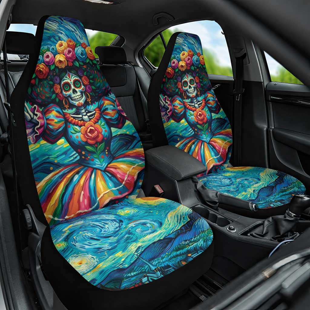 Día de los Muertos Car Seat Cover A Swirl of Colors and Souls - Wonder Print Shop