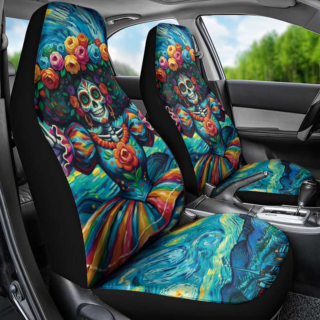 Día de los Muertos Car Seat Cover A Swirl of Colors and Souls - Wonder Print Shop