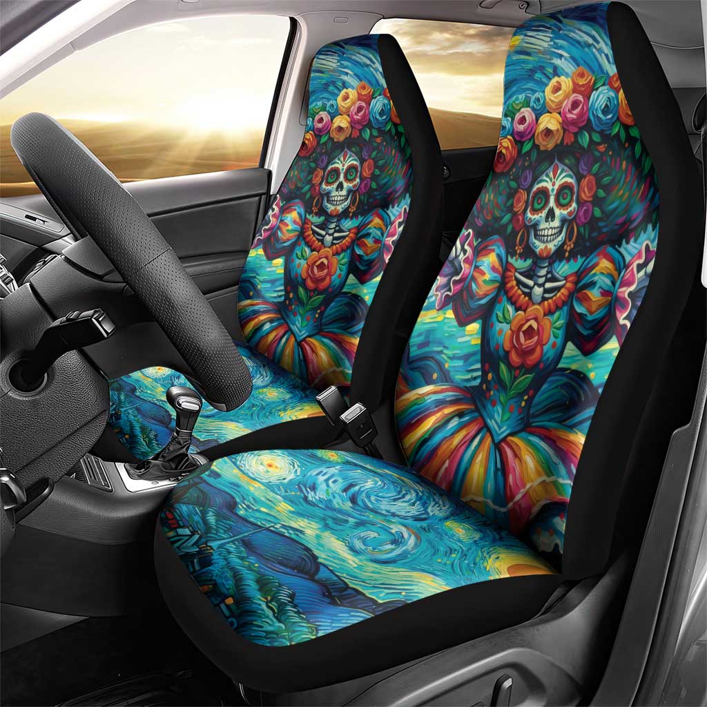 Día de los Muertos Car Seat Cover A Swirl of Colors and Souls - Wonder Print Shop
