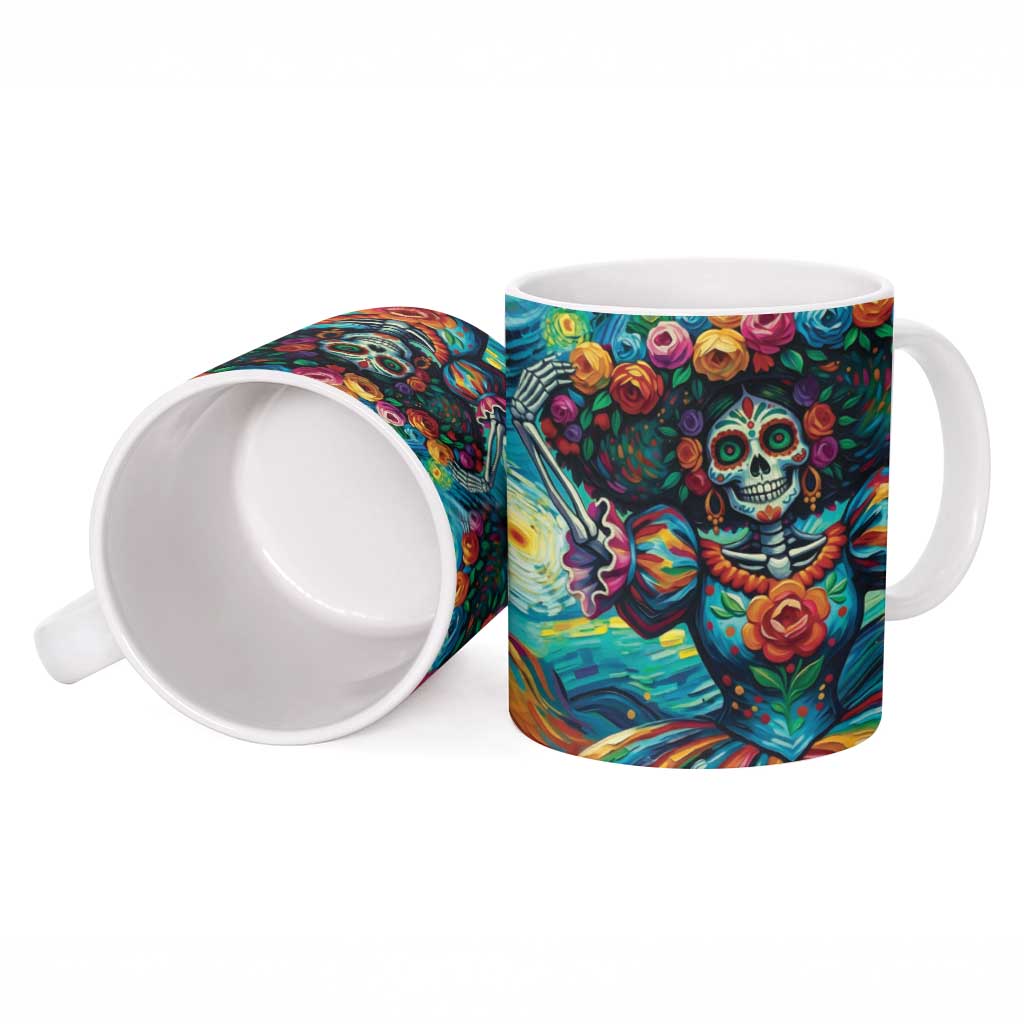 Día de los Muertos Ceramic Mug A Swirl of Colors and Souls - Wonder Print Shop