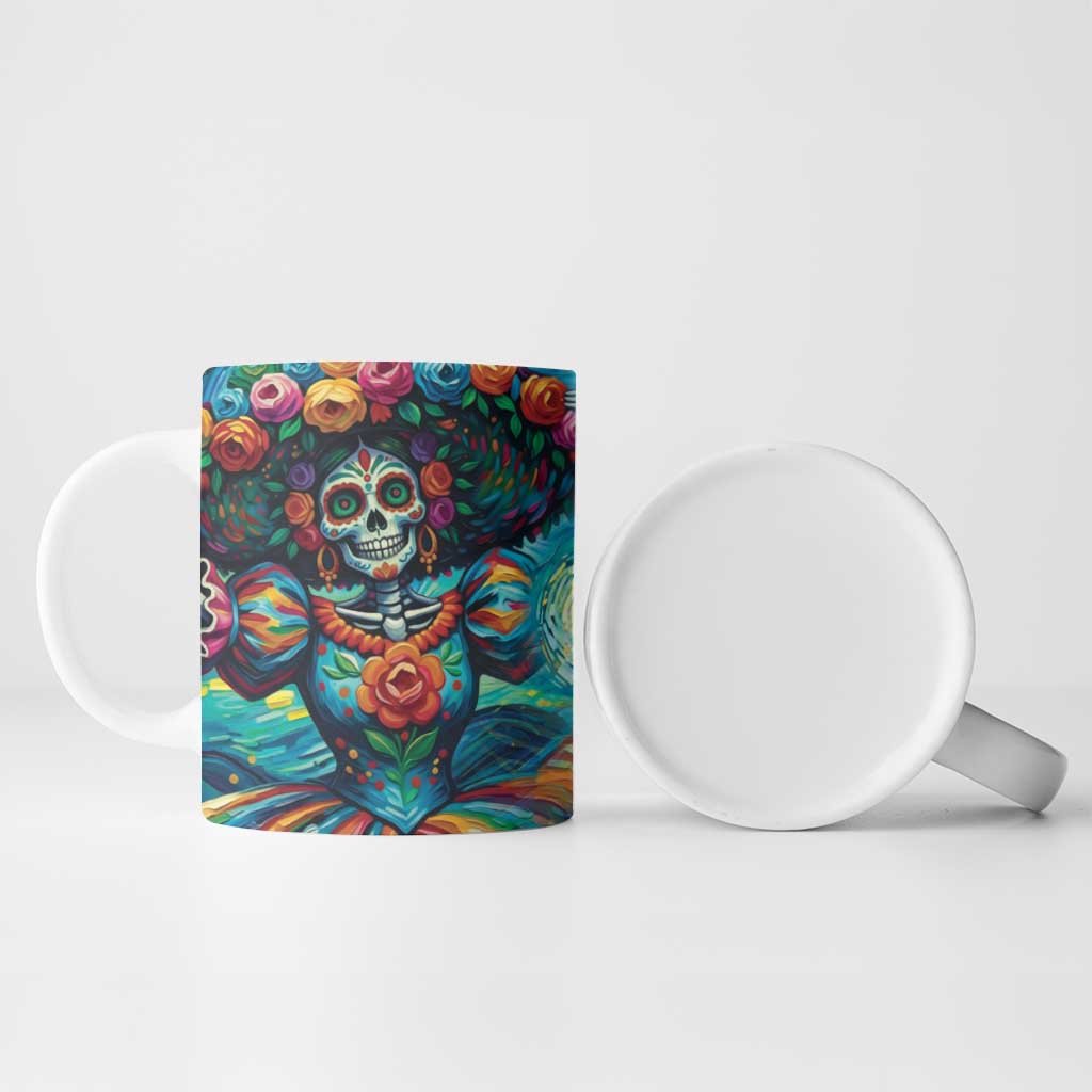 Día de los Muertos Ceramic Mug A Swirl of Colors and Souls - Wonder Print Shop