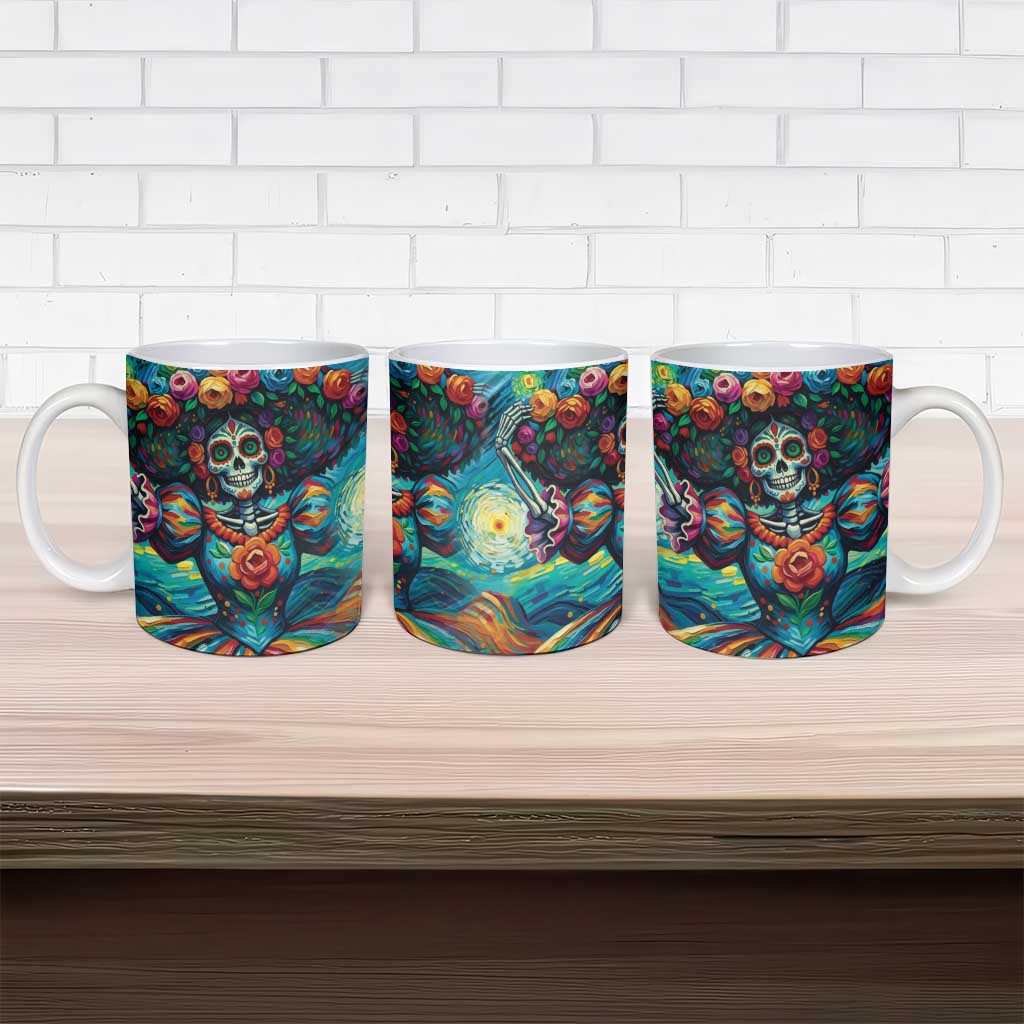 Día de los Muertos Ceramic Mug A Swirl of Colors and Souls - Wonder Print Shop