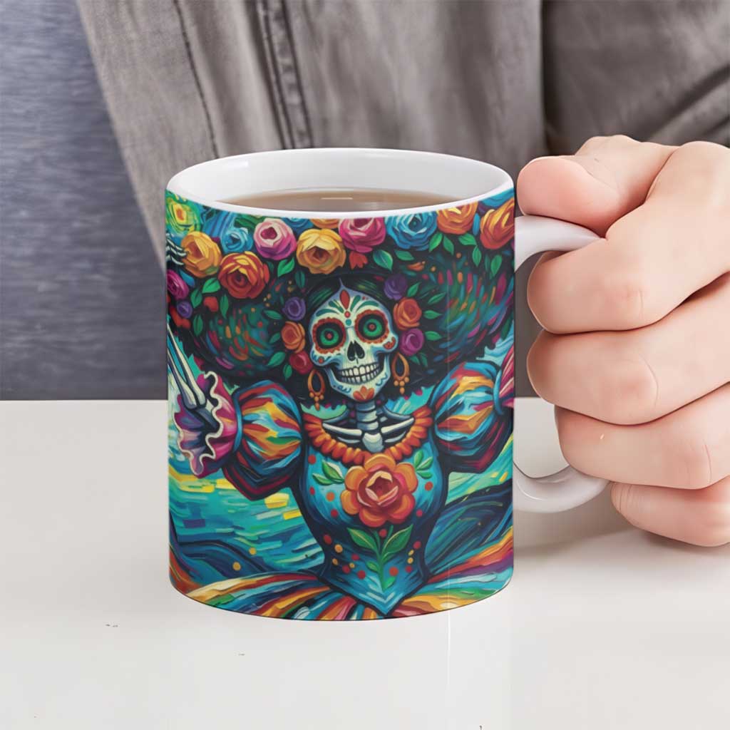 Día de los Muertos Ceramic Mug A Swirl of Colors and Souls - Wonder Print Shop