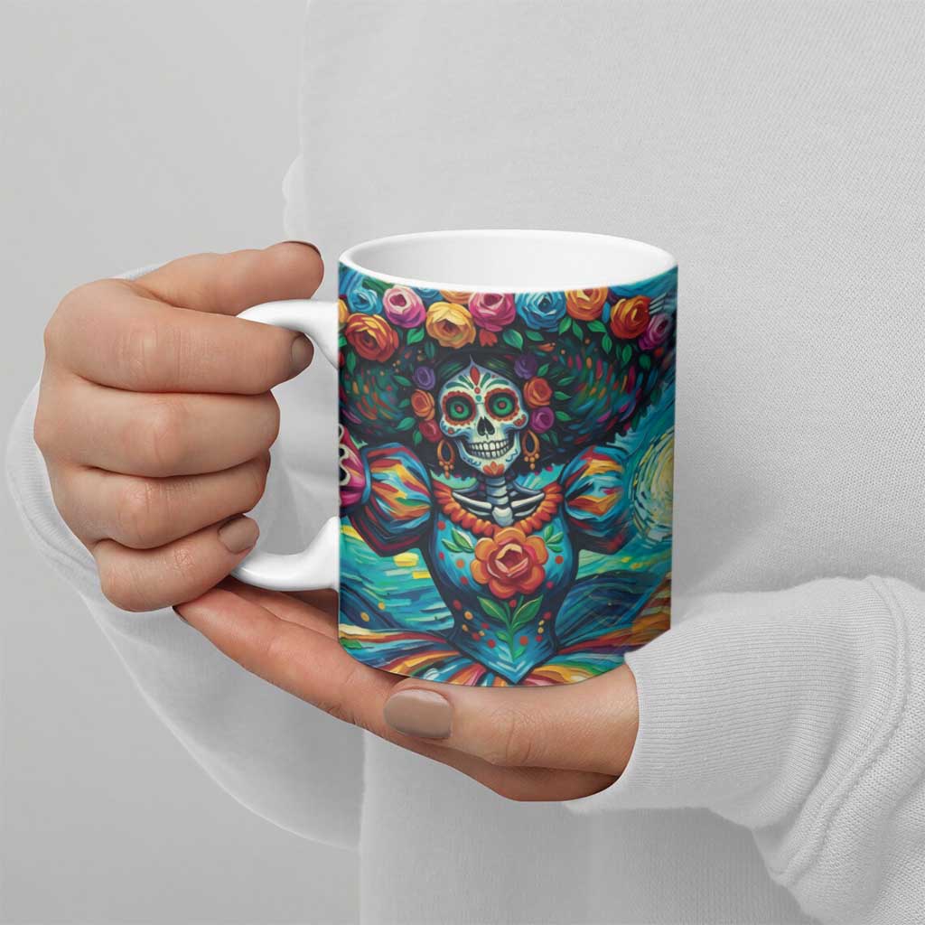 Día de los Muertos Ceramic Mug A Swirl of Colors and Souls - Wonder Print Shop