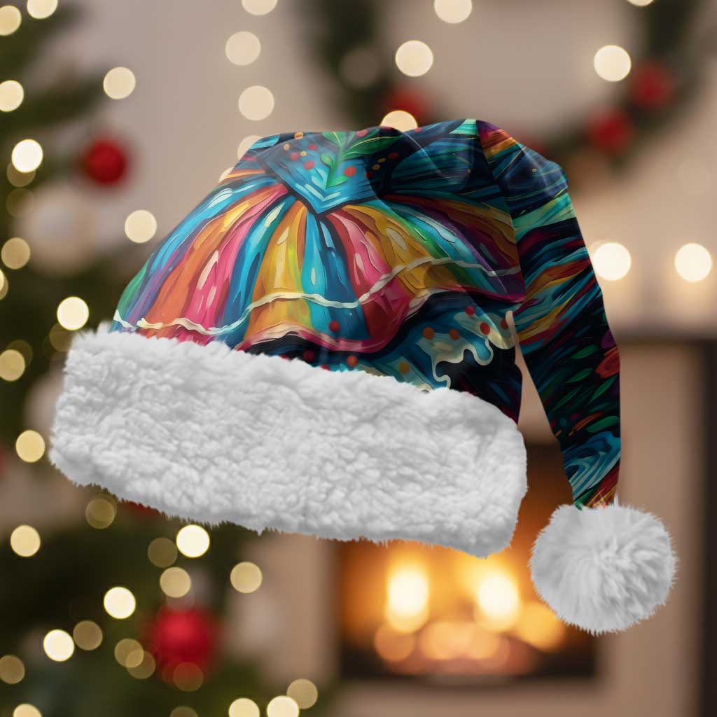 Día de los Muertos Christmas Santa Hat A Swirl of Colors and Souls - Wonder Print Shop