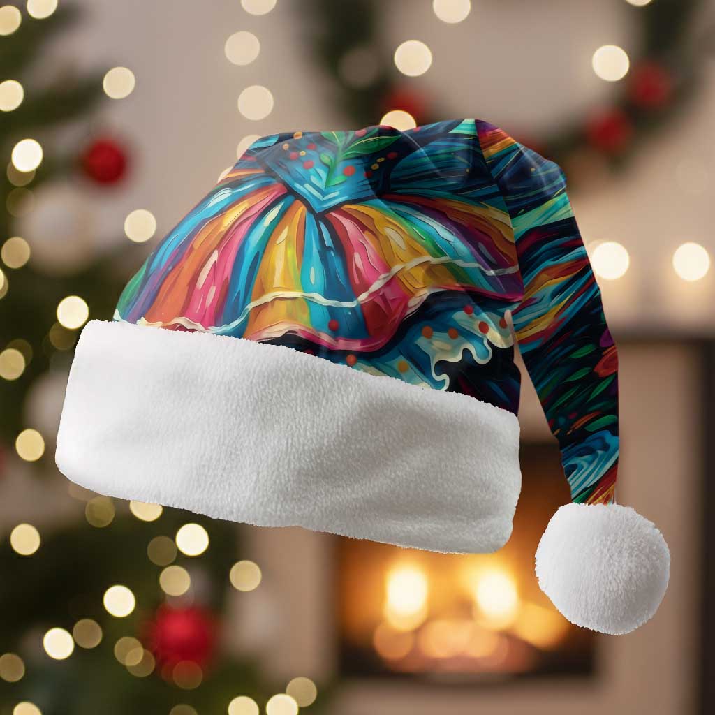 Día de los Muertos Christmas Santa Hat A Swirl of Colors and Souls - Wonder Print Shop
