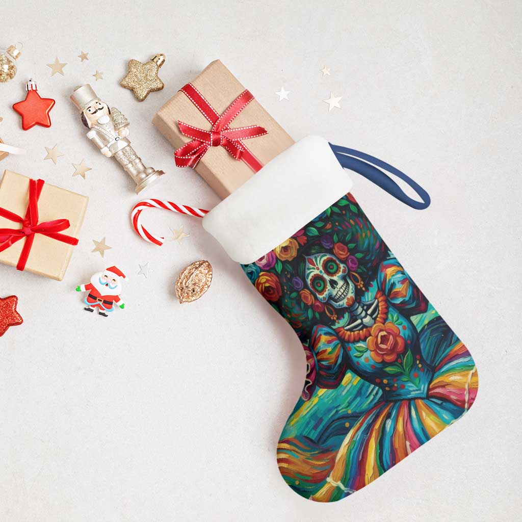 Día de los Muertos Christmas Stocking A Swirl of Colors and Souls - Wonder Print Shop