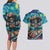 Día de los Muertos Couples Matching Long Sleeve Bodycon Dress and Hawaiian Shirt A Swirl of Colors and Souls - Wonder Print Shop