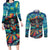 Día de los Muertos Couples Matching Long Sleeve Bodycon Dress and Long Sleeve Button Shirt A Swirl of Colors and Souls - Wonder Print Shop