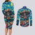 Día de los Muertos Couples Matching Long Sleeve Bodycon Dress and Long Sleeve Button Shirt A Swirl of Colors and Souls - Wonder Print Shop