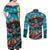 Día de los Muertos Couples Matching Off Shoulder Maxi Dress and Long Sleeve Button Shirt A Swirl of Colors and Souls - Wonder Print Shop