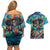 Día de los Muertos Couples Matching Off Shoulder Short Dress and Hawaiian Shirt A Swirl of Colors and Souls - Wonder Print Shop