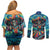 Día de los Muertos Couples Matching Off Shoulder Short Dress and Long Sleeve Button Shirt A Swirl of Colors and Souls - Wonder Print Shop