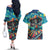 Día de los Muertos Couples Matching Off The Shoulder Long Sleeve Dress and Hawaiian Shirt A Swirl of Colors and Souls - Wonder Print Shop