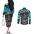 Día de los Muertos Couples Matching Off The Shoulder Long Sleeve Dress and Long Sleeve Button Shirt A Swirl of Colors and Souls - Wonder Print Shop