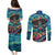 Día de los Muertos Couples Matching Puletasi and Long Sleeve Button Shirt A Swirl of Colors and Souls - Wonder Print Shop