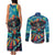 Día de los Muertos Couples Matching Tank Maxi Dress and Long Sleeve Button Shirt A Swirl of Colors and Souls - Wonder Print Shop