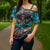 Día de los Muertos Cross Shoulder Shirt A Swirl of Colors and Souls - Wonder Print Shop