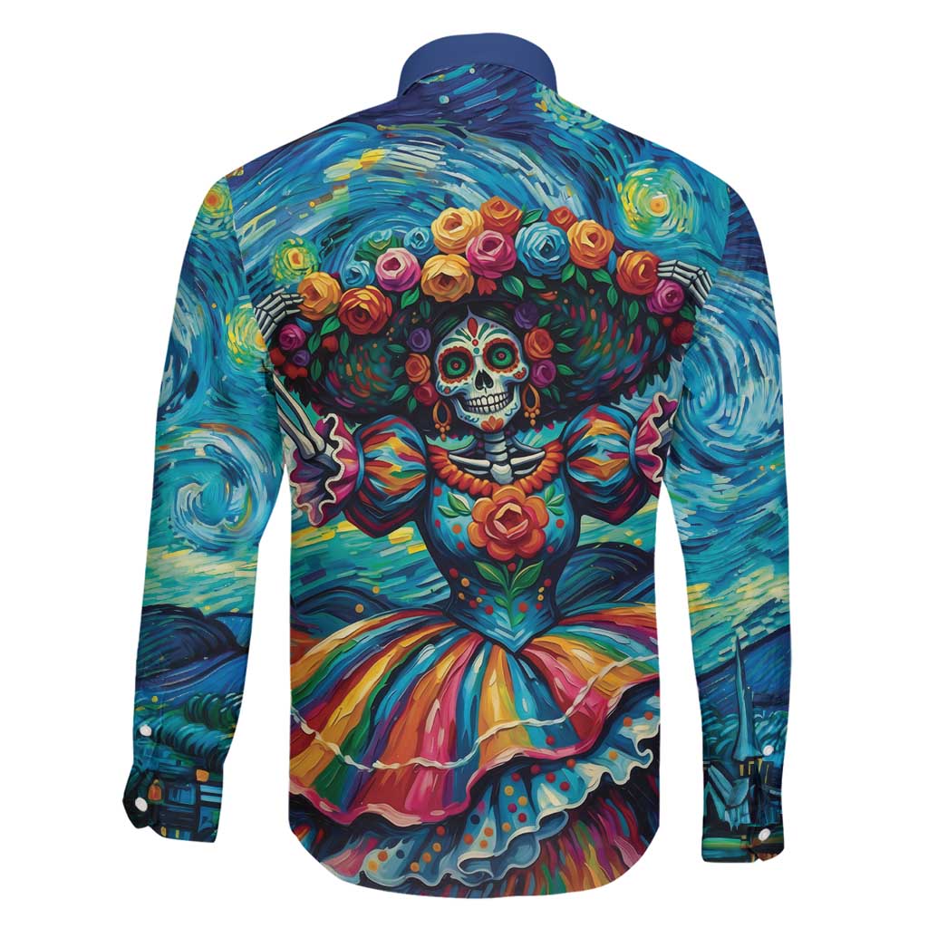 Día de los Muertos Family Matching Long Sleeve Bodycon Dress and Hawaiian Shirt A Swirl of Colors and Souls - Wonder Print Shop
