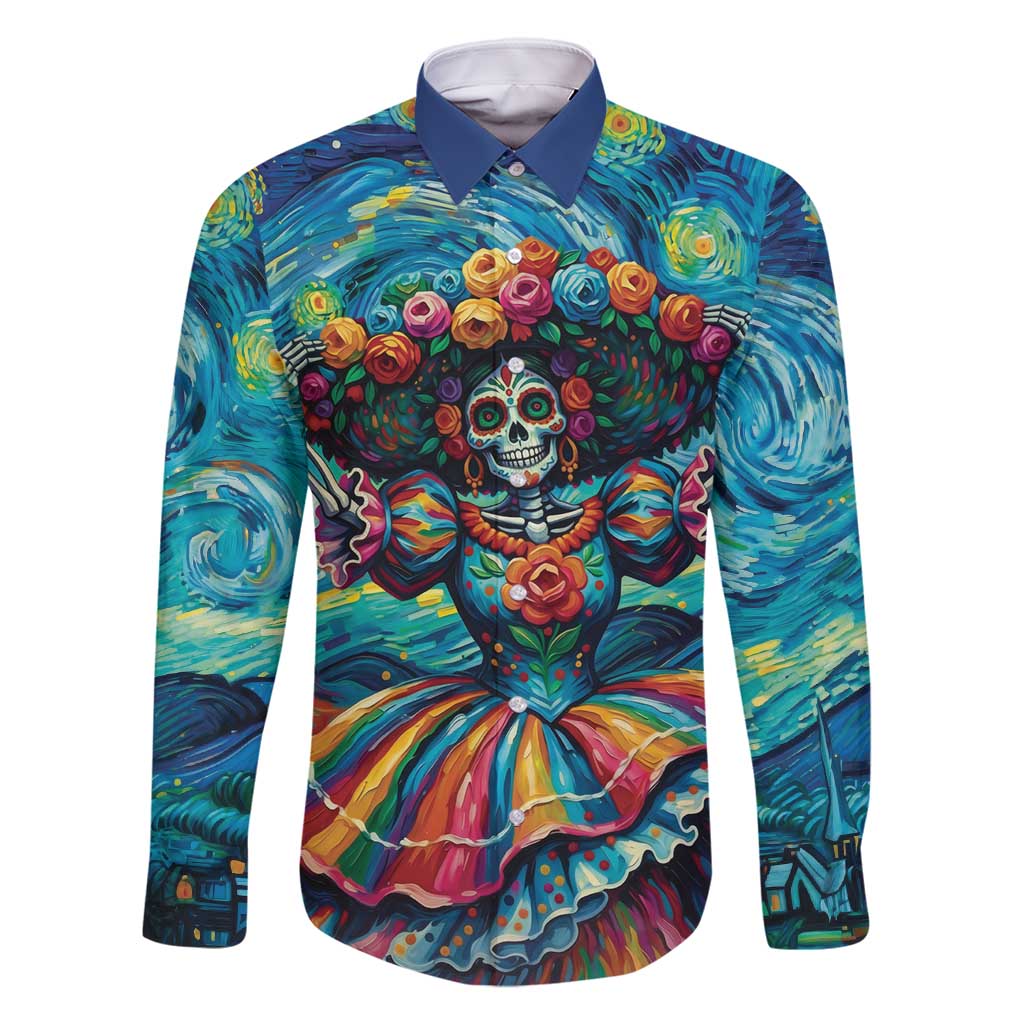 Día de los Muertos Family Matching Off Shoulder Maxi Dress and Hawaiian Shirt A Swirl of Colors and Souls - Wonder Print Shop