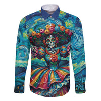 Día de los Muertos Family Matching Off Shoulder Maxi Dress and Hawaiian Shirt A Swirl of Colors and Souls - Wonder Print Shop