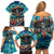 Día de los Muertos Family Matching Off Shoulder Short Dress and Hawaiian Shirt A Swirl of Colors and Souls - Wonder Print Shop