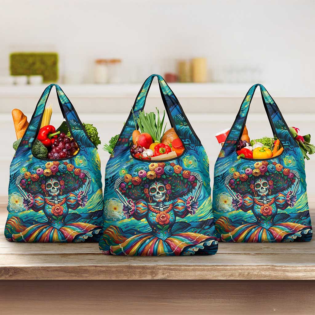 Día de los Muertos Grocery Bag A Swirl of Colors and Souls - Wonder Print Shop