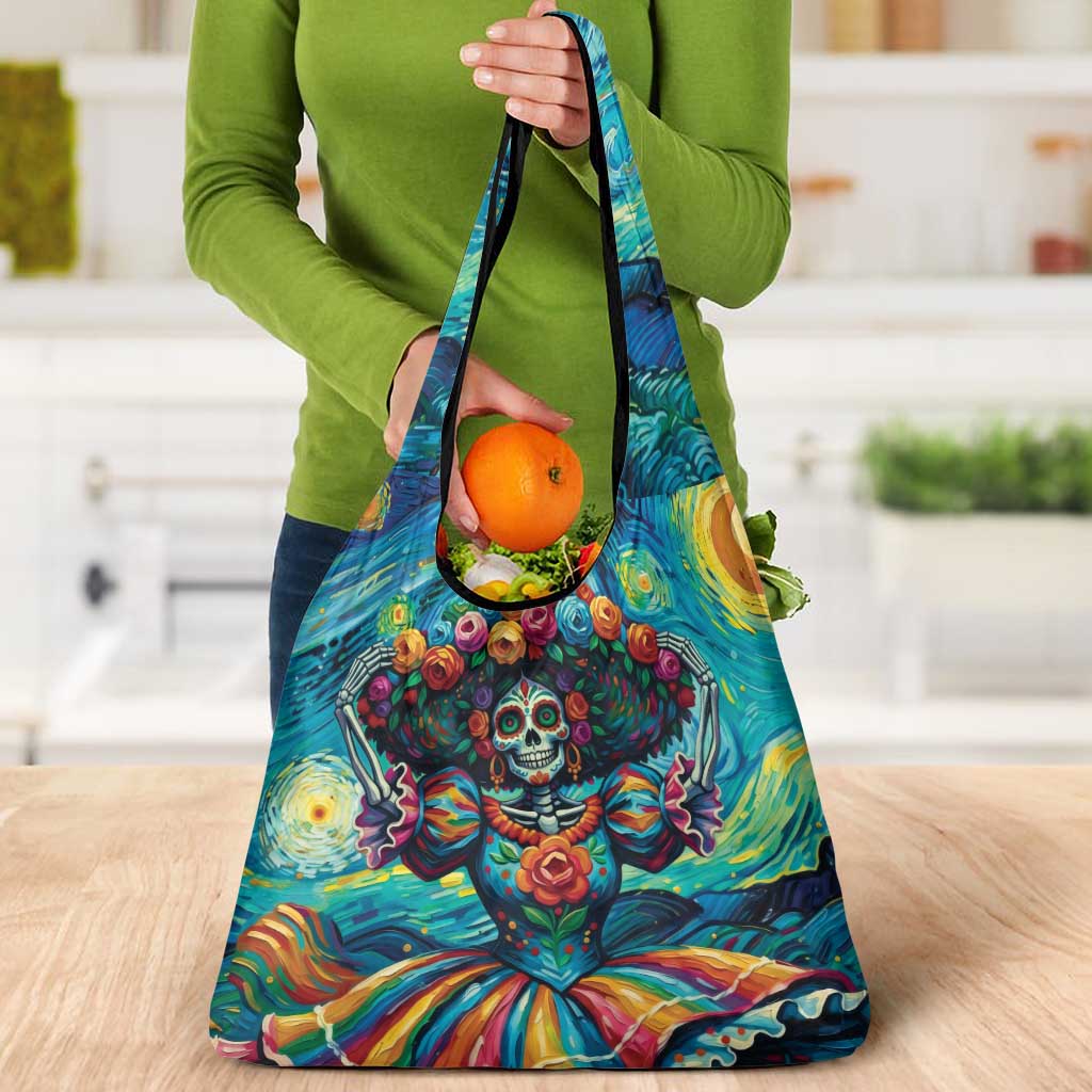 Día de los Muertos Grocery Bag A Swirl of Colors and Souls - Wonder Print Shop