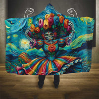 Día de los Muertos Hooded Blanket A Swirl of Colors and Souls - Wonder Print Shop