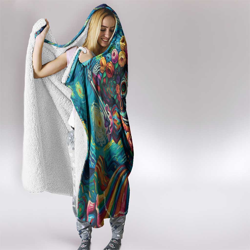 Día de los Muertos Hooded Blanket A Swirl of Colors and Souls - Wonder Print Shop