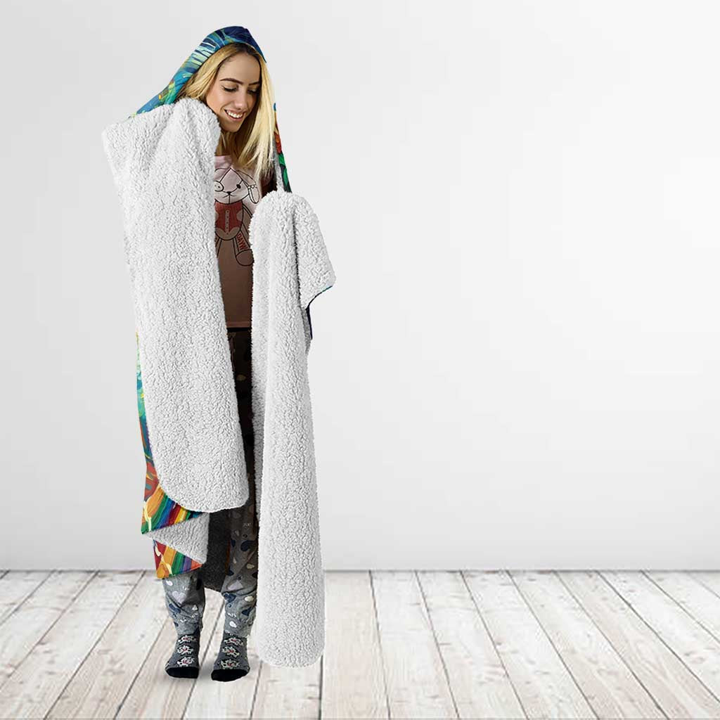 Día de los Muertos Hooded Blanket A Swirl of Colors and Souls - Wonder Print Shop