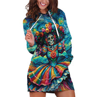 Día de los Muertos Hoodie Dress A Swirl of Colors and Souls - Wonder Print Shop