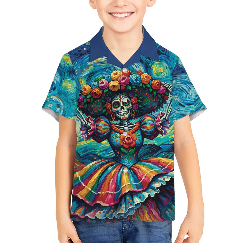 Día de los Muertos Kid Hawaiian Shirt A Swirl of Colors and Souls - Wonder Print Shop