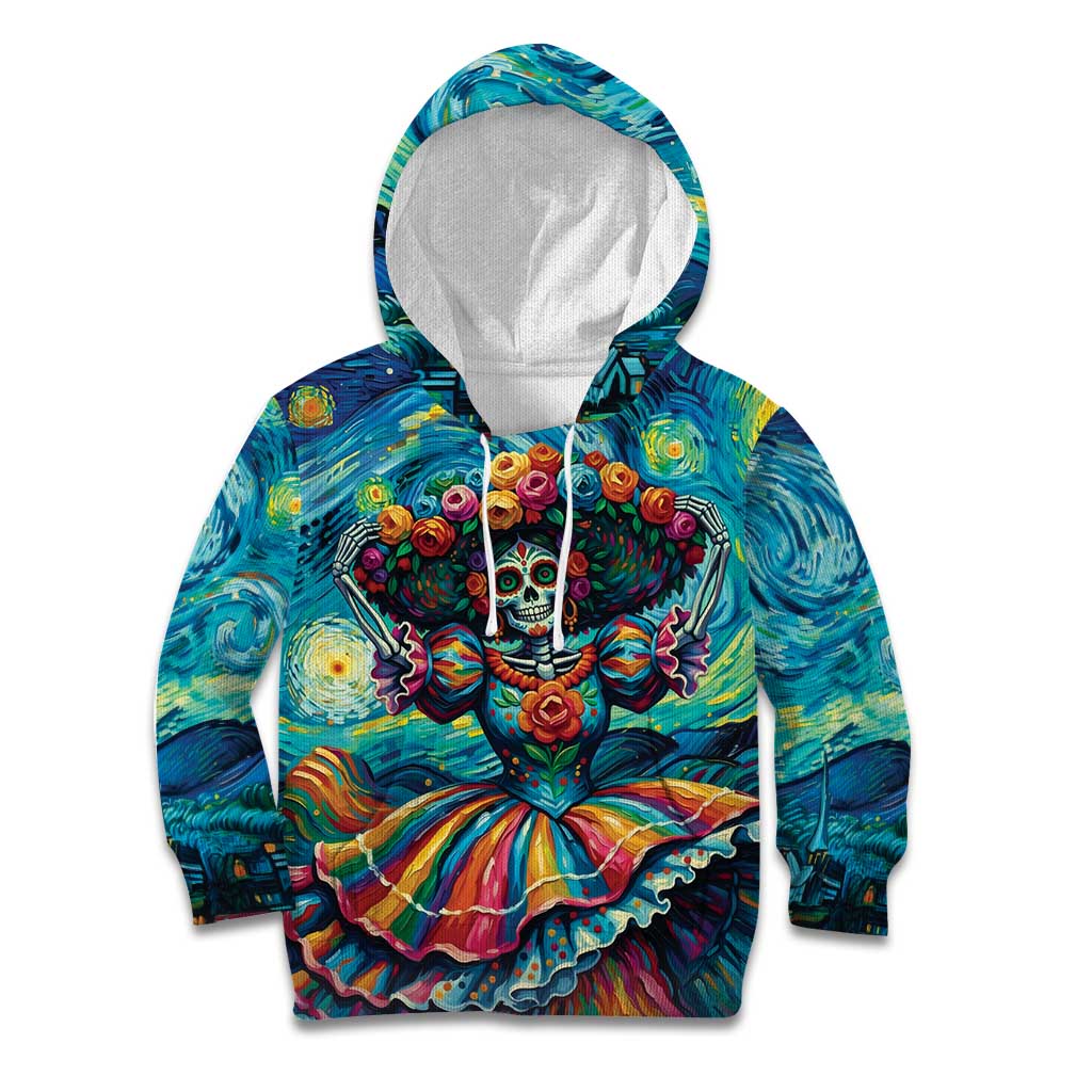 Día de los Muertos Kid Hoodie A Swirl of Colors and Souls - Wonder Print Shop