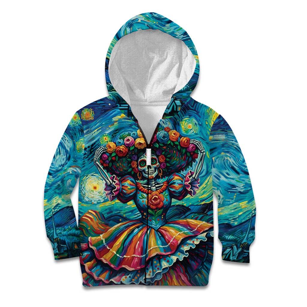 Día de los Muertos Kid Hoodie A Swirl of Colors and Souls - Wonder Print Shop
